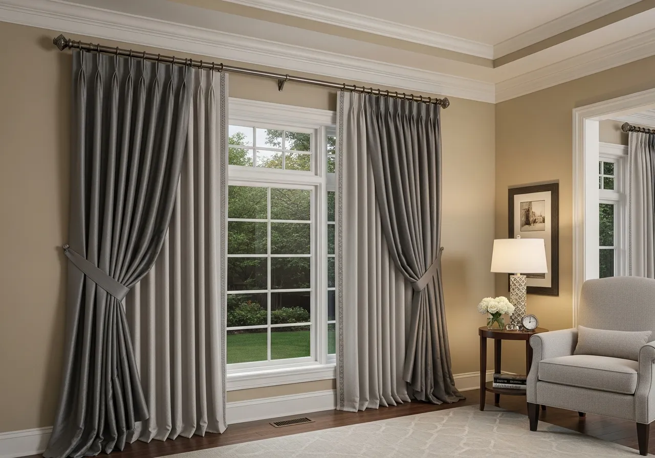 Custom designed curtains and elegant drapes for residential interiors